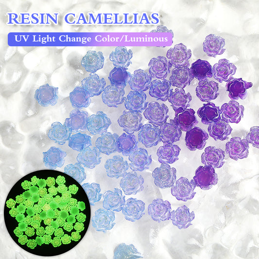 A66 Resin Camellias (UV Light Change Color/Luminous)
